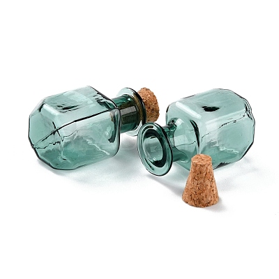 Square Glass Cork Bottles Ornament GLAA-D002-04H-1