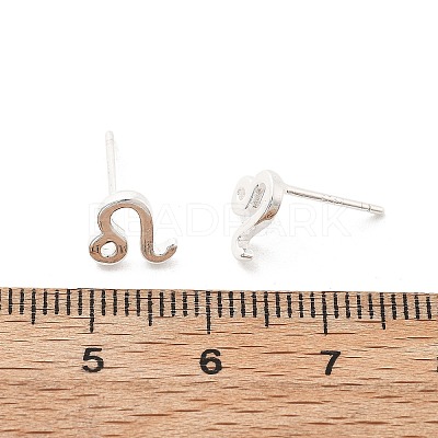 925 Sterling Silver Stud Earrings EJEW-K303-01S-07-1