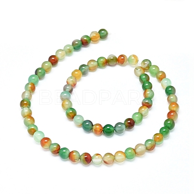 Natural Peacock Agate Beads Strands G-D0005-22-6mm-1