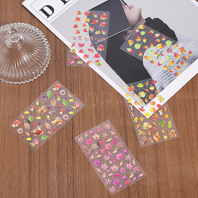 6 Sheets 6 Style Maple Leaf Nail Art Stickers Decals MRMJ-OC0003-57A-1