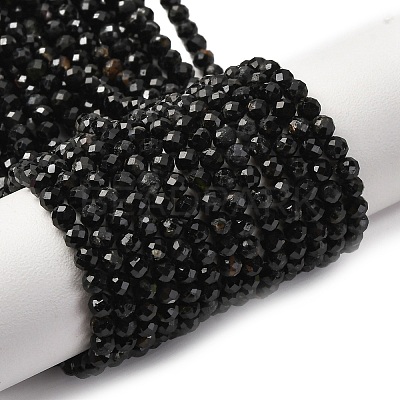 Natural Black Tourmaline Beads Strands X-G-D320-A04-4mm-1