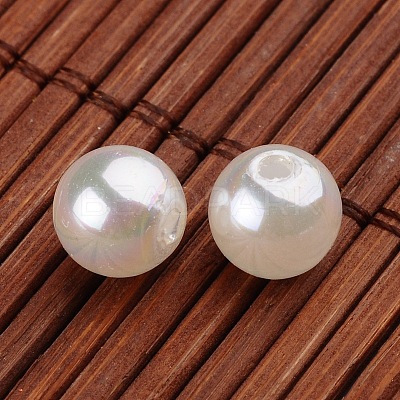 Round Imitation Pearl Acrylic Beads OACR-L004-2008-1