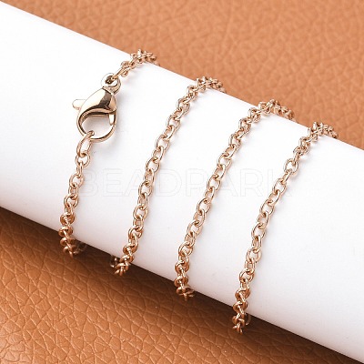 304 Stainless Steel Cable Chain Necklace Making STAS-P045-01RG-1