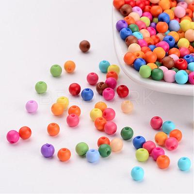 Solid Chunky Acrylic Ball Beads X-SACR-R812-4mm-M-1