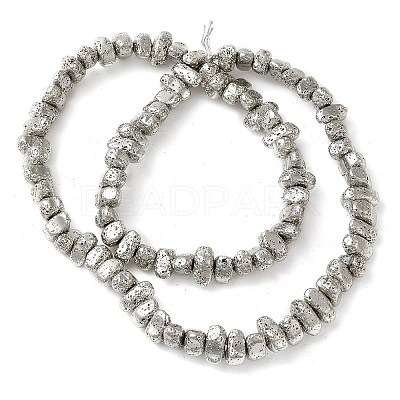 Electroplated Natural Lava Rock Beads Strands G-L606-D02-01C-1