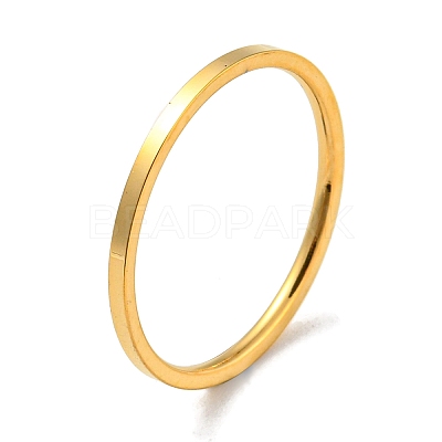 Ion Plating(IP) 304 Stainless Steel Simple Plain Band Finger Ring for Women Men X-RJEW-F152-05G-E-1