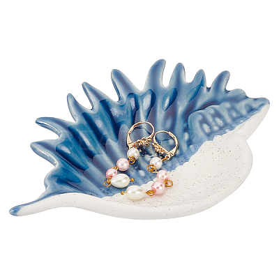 Conch Shape Ceramic Jewelry Plates AJEW-WH0083-92A-1