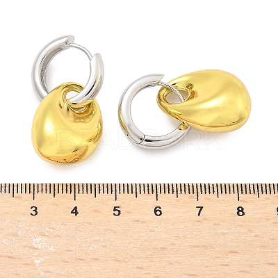 Nuggets Brass Hoop Earrings for Women EJEW-U057-06B-03GP-1