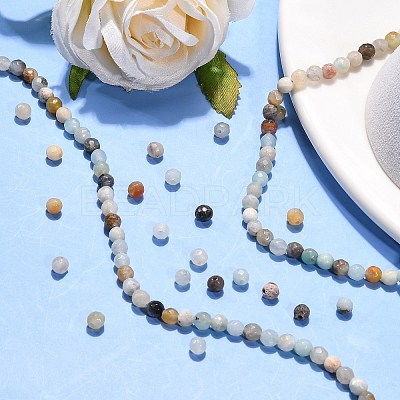 Natural Flower Amazonite Beads Strands X-G-G545-06-1