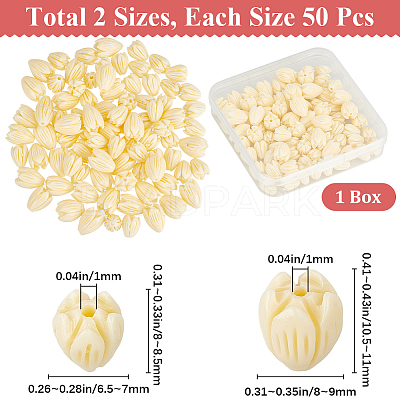 100Pcs 2 Styles Dyed Synthetic Coral Beads CORA-SP0001-02B-1