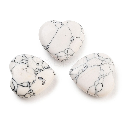 Heart Synthetic Howlite Palm Stones G-C134-06A-05-1