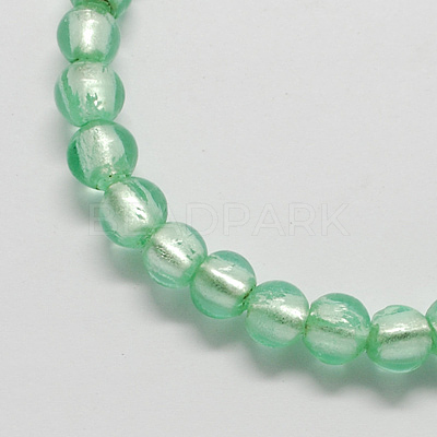 Handmade Silver Foil Glass Beads FOIL-R054-13-1
