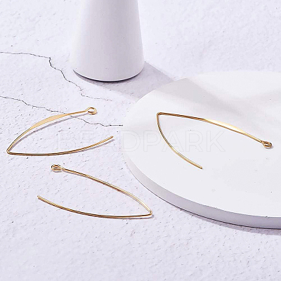 Brass Earring Hooks KK-BC0003-75G-1
