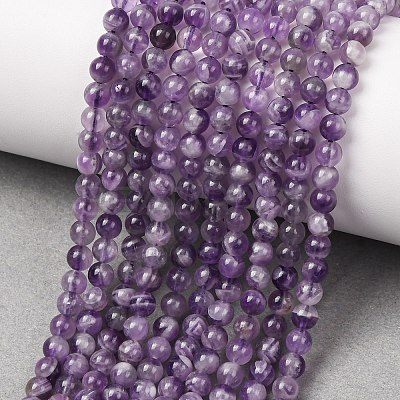 Natural Chevron Amethyst Beads Strands G-K256-51-4mm-1