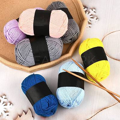 5Pcs Polyester Yarn for Knitting & Crochet YCOR-SZ0001-03G-1