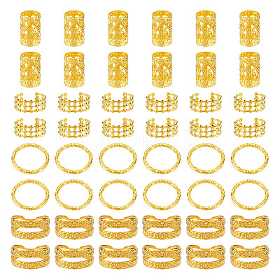 120Pcs 4 Styles Iron Dreadlocks Beads Hair Decoration FIND-TA0005-09G-1
