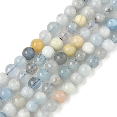 Natural Aquamarine Beads Strands G-D327-A01-5mm-1