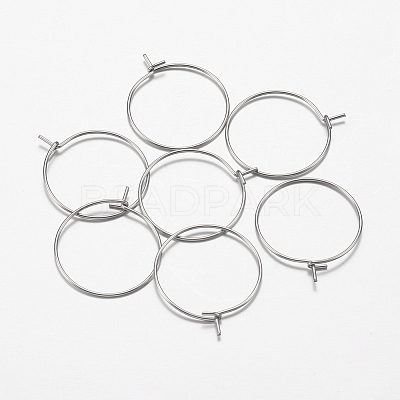 316 Surgical Stainless Steel Hoop Earrings Findings STAS-I097-050E-1