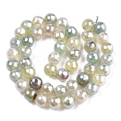 Electroplate Natural Agate Beads Strands G-T131-54P-1