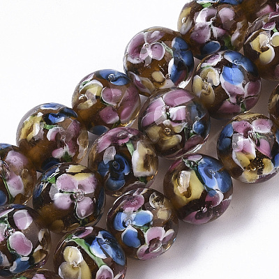 Handmade Lampwork Beads Strands LAMP-T007-04C-1