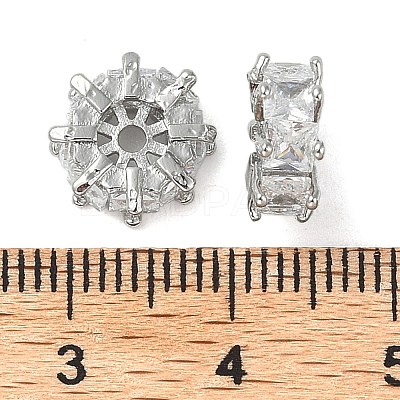 Brass Micro Pave Cubic Zirconia Spacer Beads KK-U045-16P-02-1