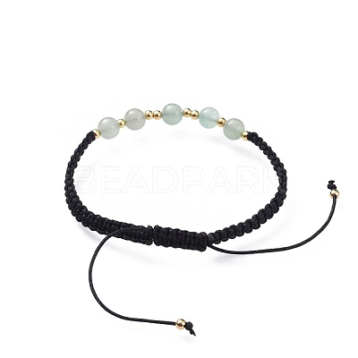 Adjustable Natural Green Aventurine Braided Bead Bracelets BJEW-JB04599-03-1