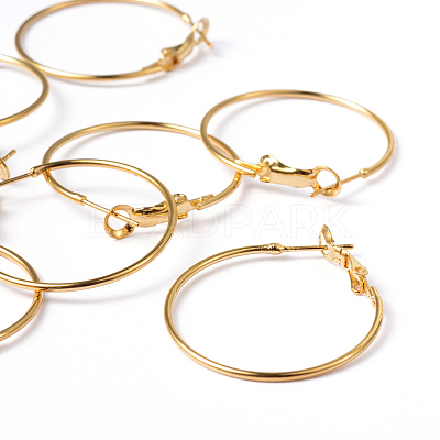 Golden Plated Brass Hoop Earrings X-EC108-1NFG-1