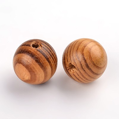 Round Natural Wood Beads X-WOOD-Q009-25mm-LF-1