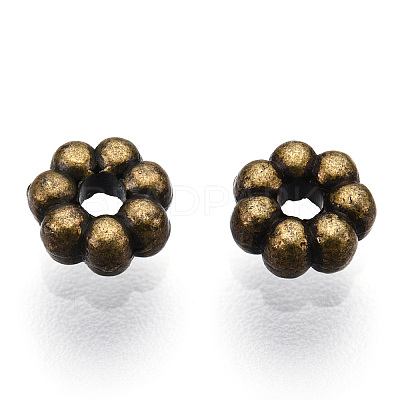Tibetan Style Alloy Daisy Spacer Beads TIBEB-S039-047AB-NR-1