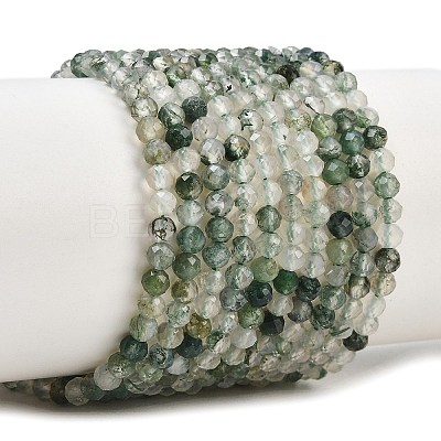 Natural Moss Agate Beads Strands G-J002-03H-A-1