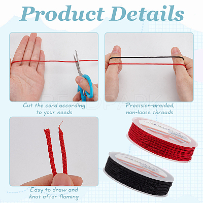 2 Rolls 2 Colors 10M Nylon Braided Cord OCOR-BC0007-58-1