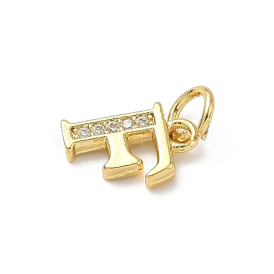 Brass Micro Pave Cubic Zirconia Charms KK-I382-03G-F-1