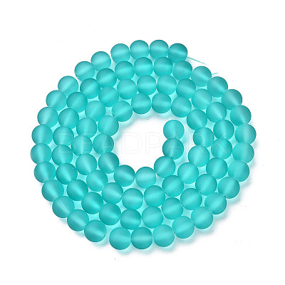 Baking Paint Transparent Glass Bead Strands GLAA-S031-10mm-18-1