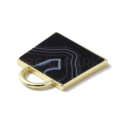 Natural Dyed & Heated Black Agate Pendants G-G977-04G-01-1