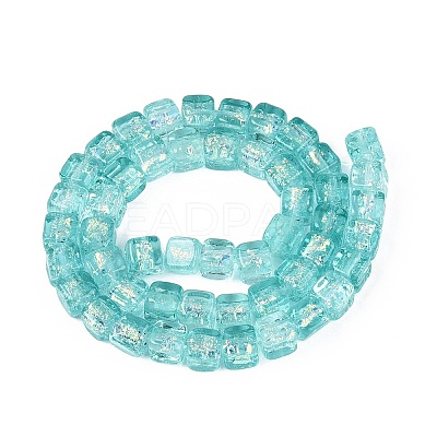 Handmade Foil Glass Beads Strands FOIL-Q002-04E-1