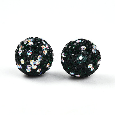 Polymer Clay Pave Rhinestone Beads RB-T018-01F-1