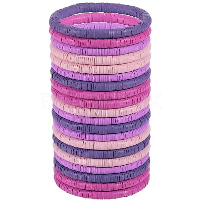 Polymer Clay Heishi Surfer Stretch Bracelets Set BJEW-SW00129-1