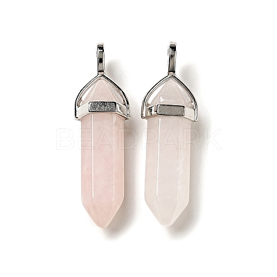 Natural Rose Quartz Double Terminated Pointed Pendants G-D415-12-1