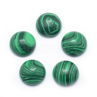 Synthetic Malachite Cabochons G-P393-R49-6MM-1