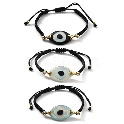 Evil Eye Acrylic Link Bracelets BJEW-U027-01G-1