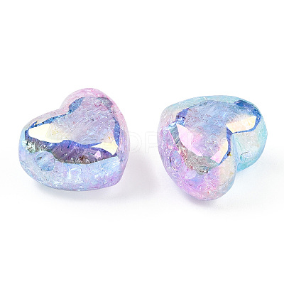 Transparent Crackle Acrylic Beads OACR-P010-14C-1