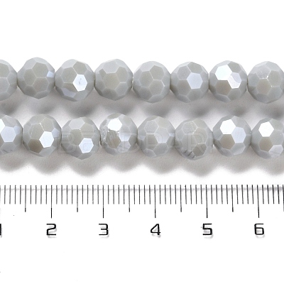 Electroplate Opaque Glass Beads Strands EGLA-A035-P8mm-A22-1