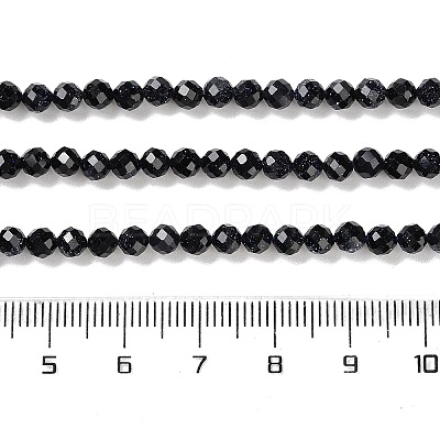 Synthetic Blue Goldstone Beads Strands G-A233-A01-01-1