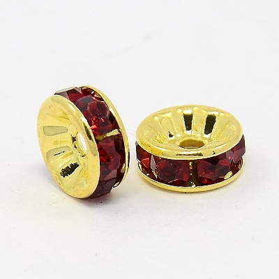Brass Grade A Rhinestone Spacer Beads RSB035NF-09G-1