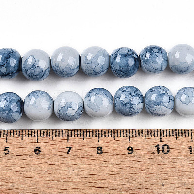 Baking Paint Glass Beads Strands X-DGLA-N003-10mm-C07-1
