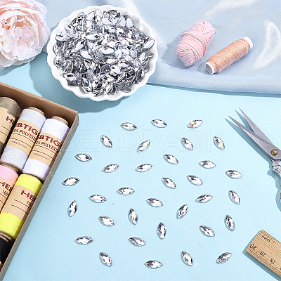 400Pcs Imitation Taiwan Acrylic Rhinestone Cabochons GACR-HY0001-01-1