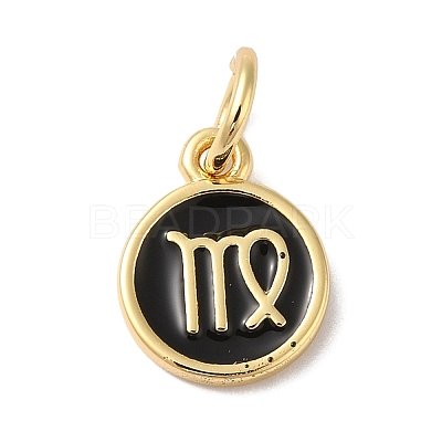 Real 18K Gold Plated Brass Enamel Charms KK-L216-001G-L-1