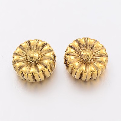 Tibetan Style Alloy Flower Beads TIBEP-GC190-AG-NR-1