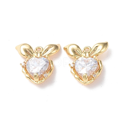 Brass Micro Pave Cubic Zirconia Pendants KK-I702-41G-1