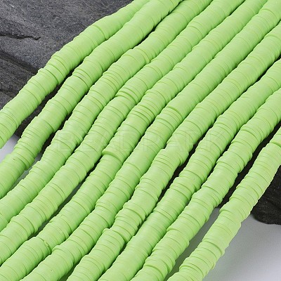 Flat Round Handmade Polymer Clay Beads CLAY-R067-8.0mm-24-1